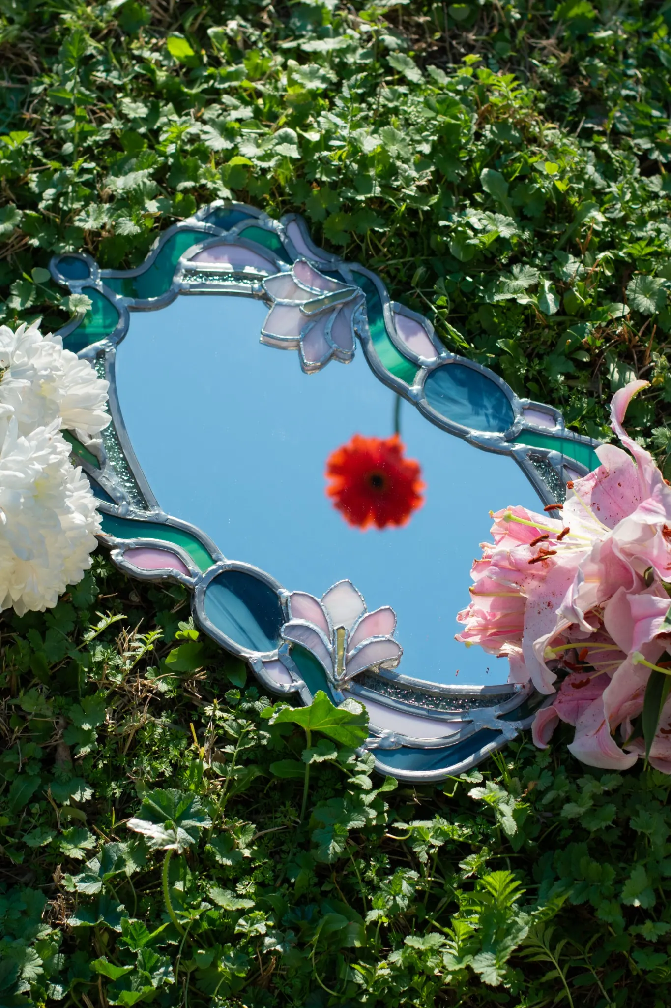 Objet décoratif en vitrail — mirroir