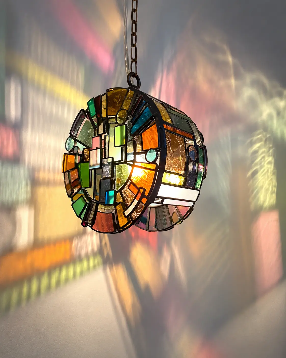 Lampadaire en vitrail