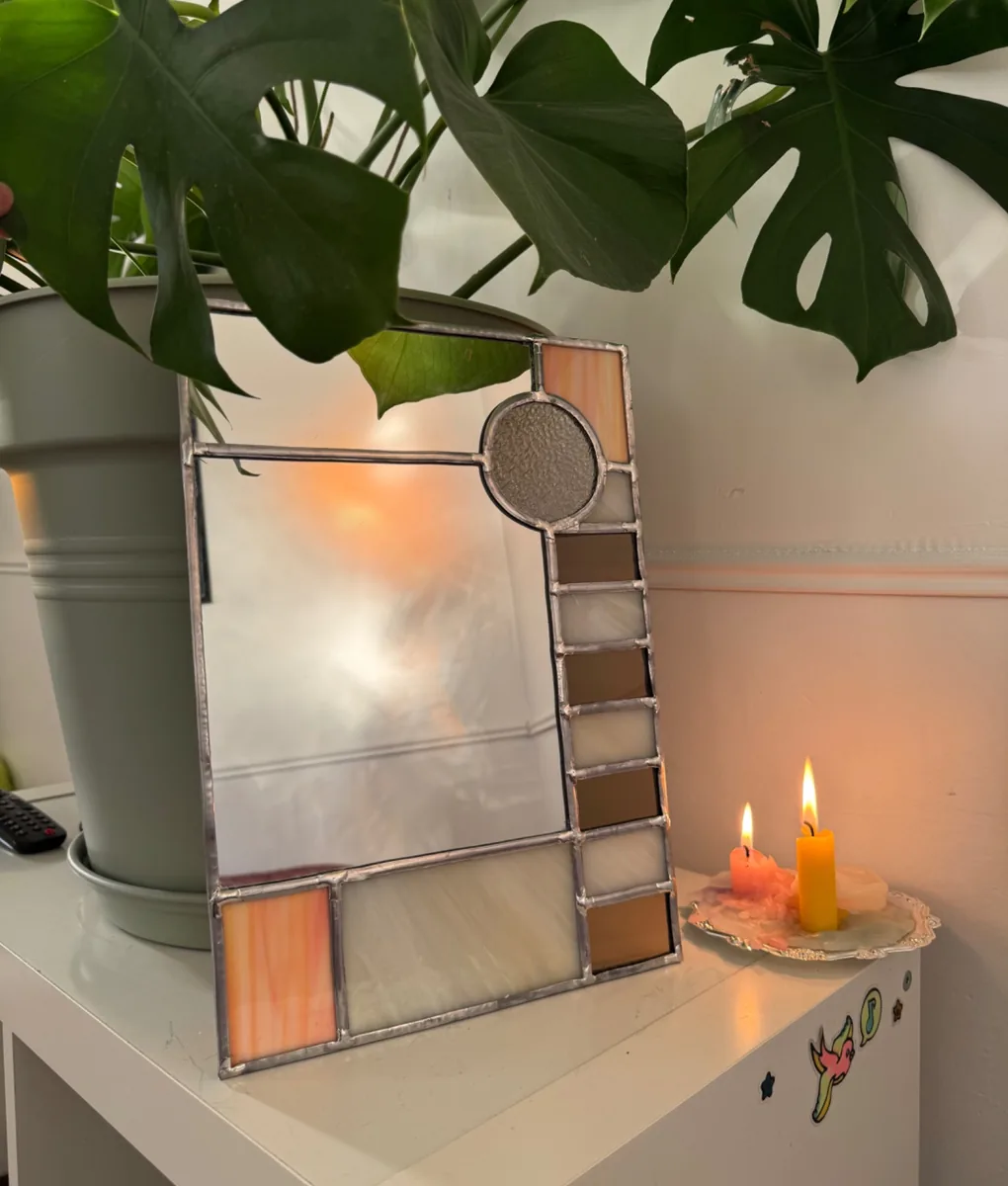 miroir en vitrail pour salle de bain